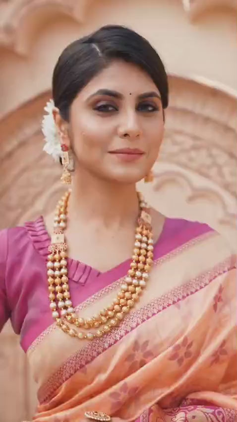 Tradtional Banarasi Soft Lichi Silk Jacquard Work Sarees